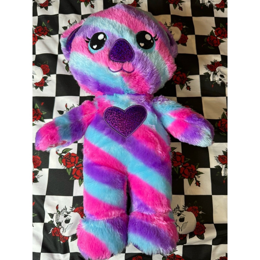 Build-A-Bear Koala Plush Rainbow Tie Dye‎ Heart 16"
